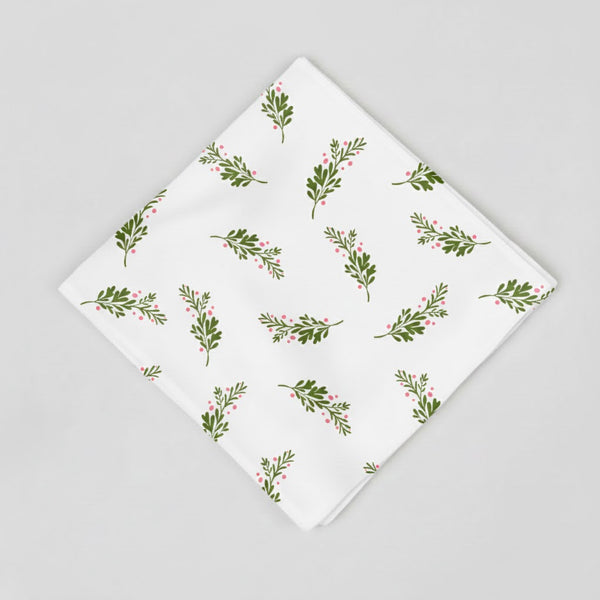 Leaf & Berry Pattern Printed Napkin (Set of 4)