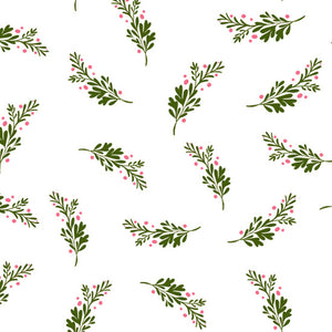 Leaf & Berry Pattern Christmas Tree Skirt