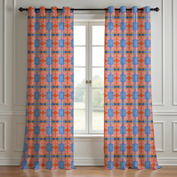 Symmetric Butterfly Watercolor Curtain (Set of 2)