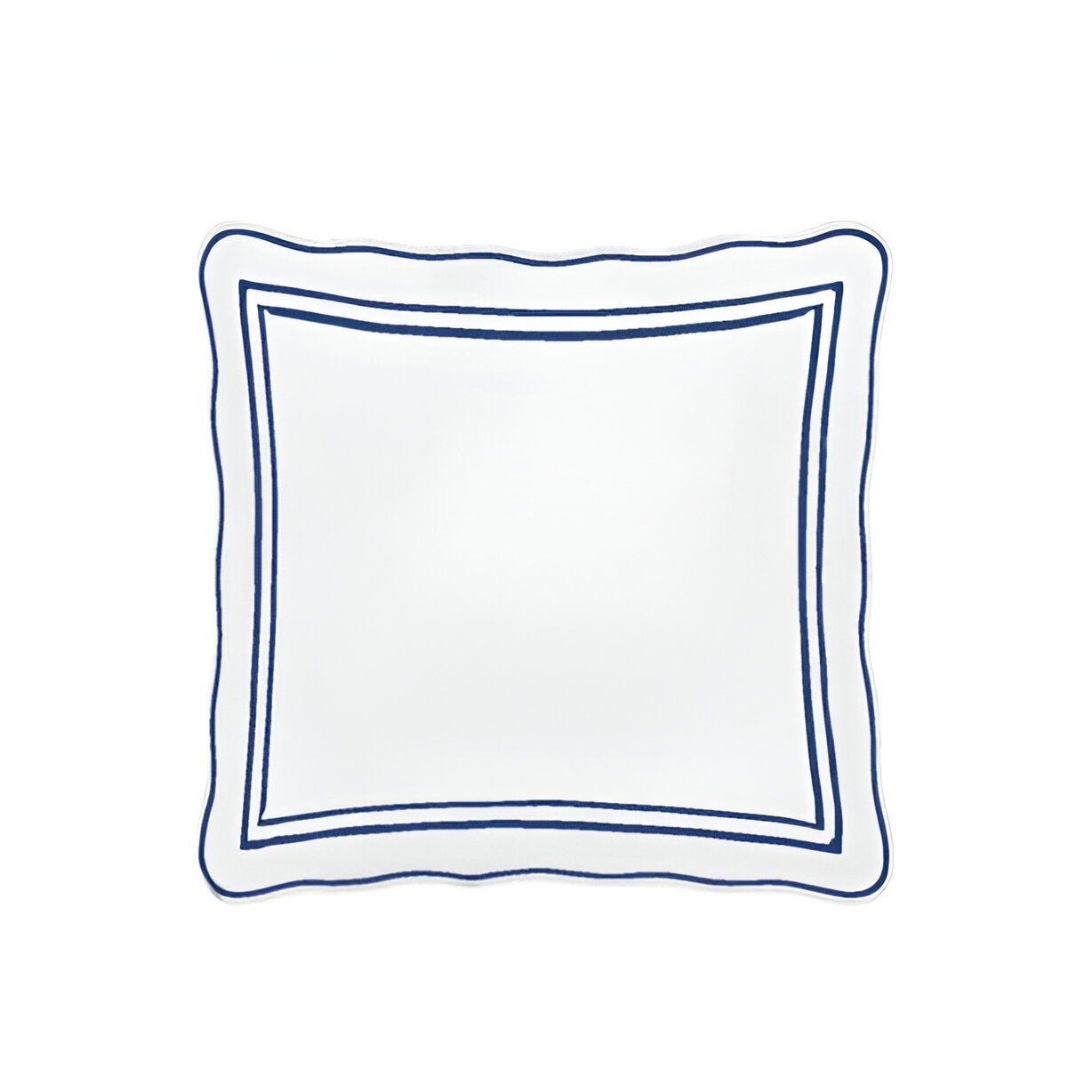 400TC Wavy Embroidery & Border Cotton Sateen Solid Euro Sham (Set of 2)