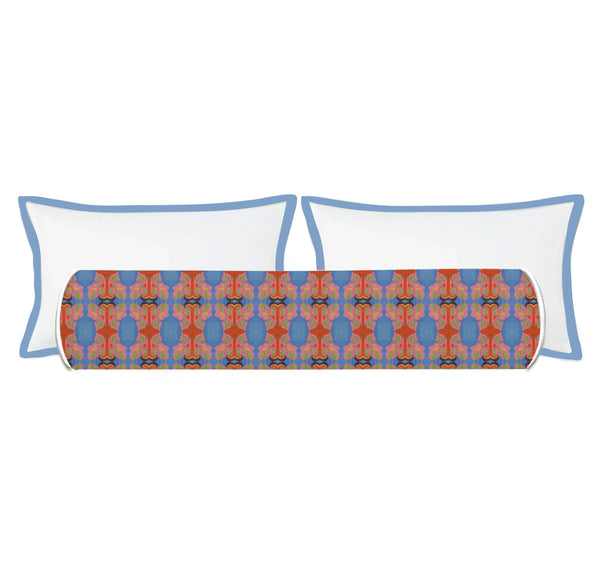 Symmetric Butterfly Watercolor Bolster Pillow Cover