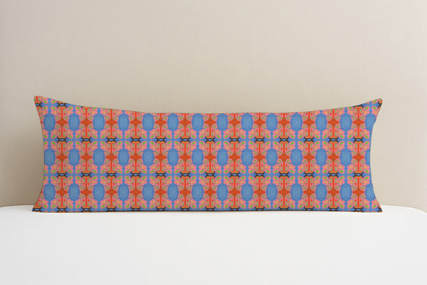 Symmetric Butterfly Watercolor Lumbar Pillow Cover