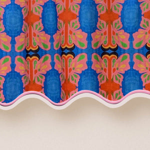 Symmetric Butterfly Watercolor Scallop Bed Skirt