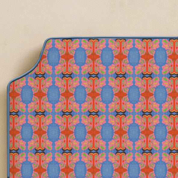 Symmetric Butterfly Watercolor Bed Headboard