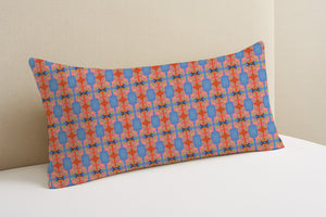 Symmetric Butterfly Watercolor Lumbar Pillow Cover