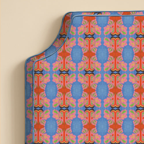 Symmetric Butterfly Watercolor Bed Headboard