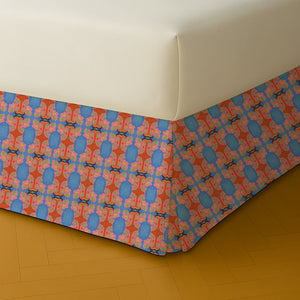 Symmetric Butterfly Watercolor Bed Skirt
