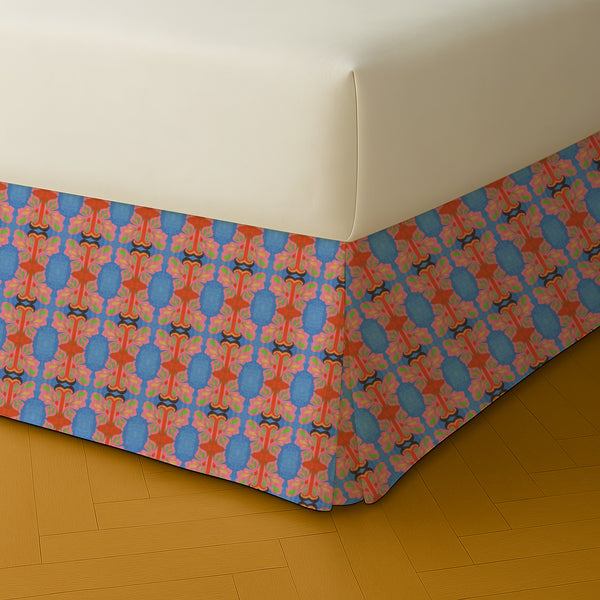 Symmetric Butterfly Watercolor Bed Skirt