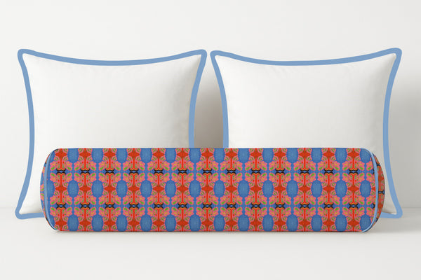 Symmetric Butterfly Watercolor Bolster Pillow Cover