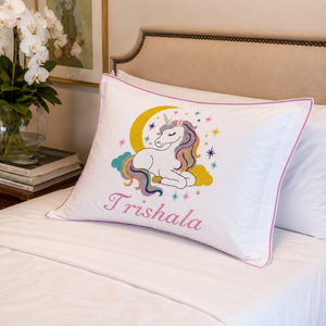 Unicorn Embroidered Personalized Pillow Sham