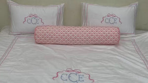Floral Printed Bolster Pillow Cover