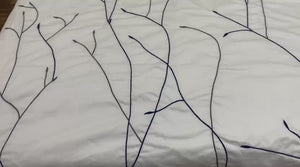Swallow Embroidered Cotton Sateen Duvet Cover Set