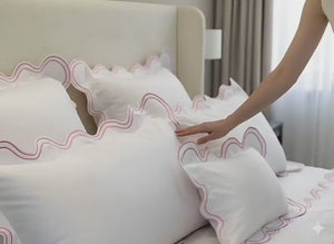 400TC Cotton Sateen Luxurious Double Scalloped Pillow Sham