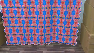 Symmetric Butterfly Watercolor Scallop Curtain (Set of 2)