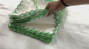 Scallop Embroidery Linen Napkin (Set of 4)