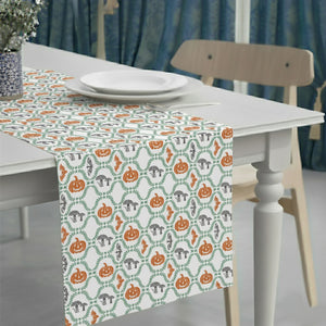 Pumpkin Printed Table Runner For Halloween