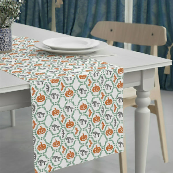 Pumpkin Printed Table Runner For Halloween