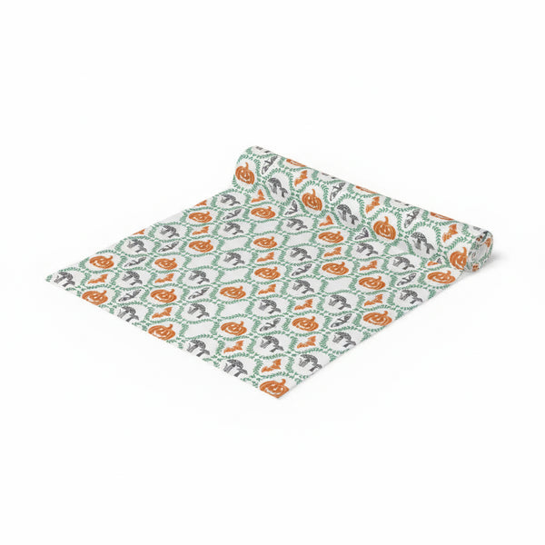 Pumpkin Printed Table Runner For Halloween