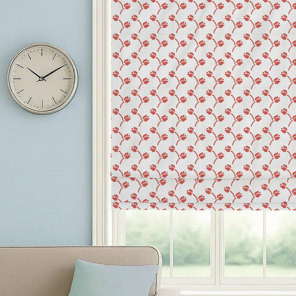 Red Tulip Roman Shades