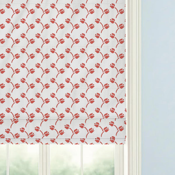 Red Tulip Roman Shades