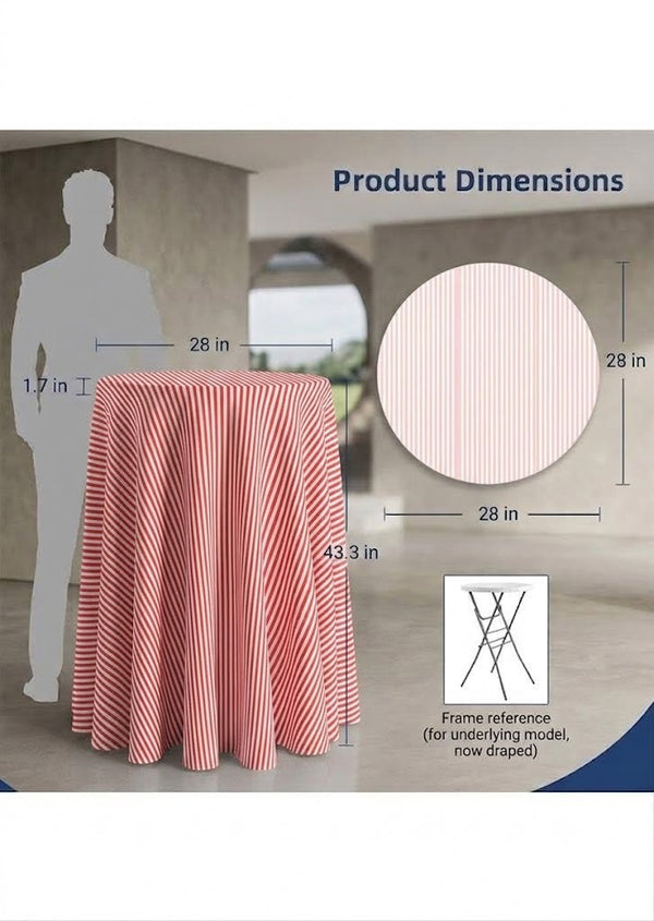 Ticking Stripe Round Table Skirt