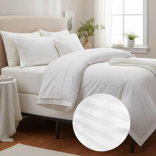 300TC Cotton Sateen Stripe Duvet Cover Set