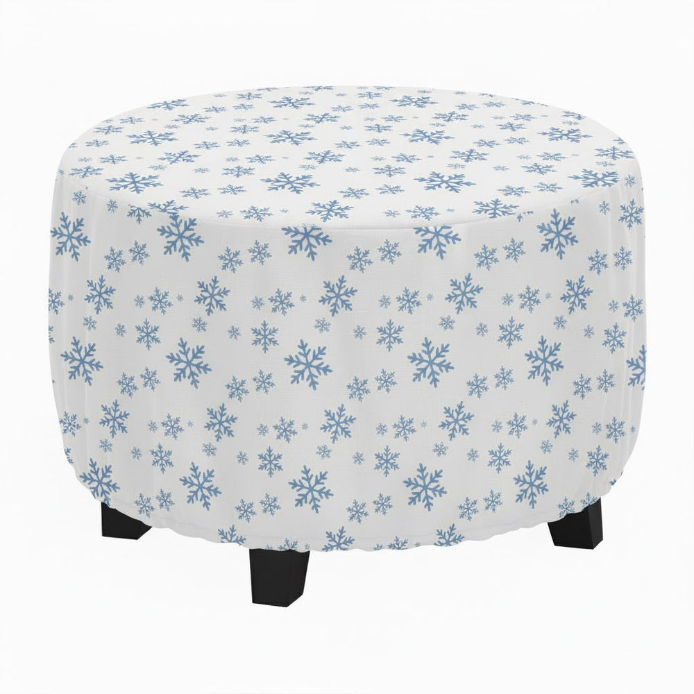 Snowflake Pattern Printed Ottoman Cover