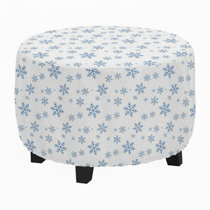 Snowflake Pattern Printed Ottoman Cover