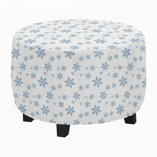 Snowflake Pattern Printed Ottoman Cover