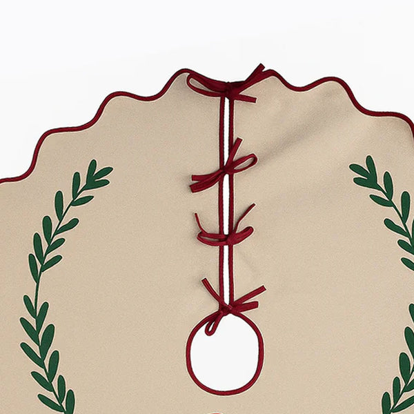 Snowman Design Scallop Christmas Tree Skirt