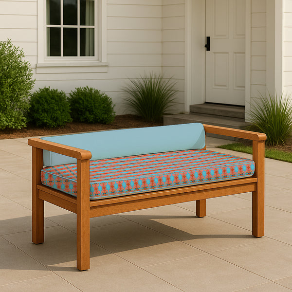 Symmetric Butterfly Watercolor Custom Bench Cushion - Water Resistance
