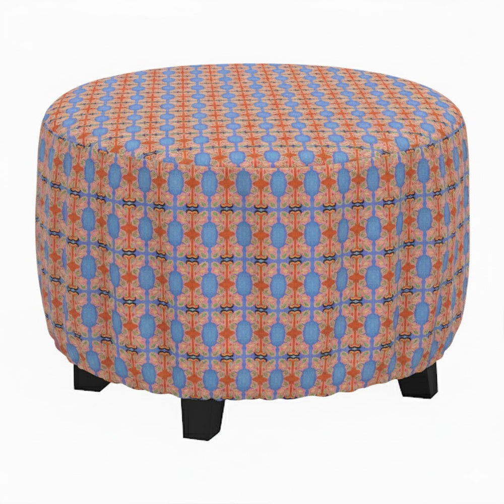 Symmetric Butterfly Watercolor Custom Ottoman Cover