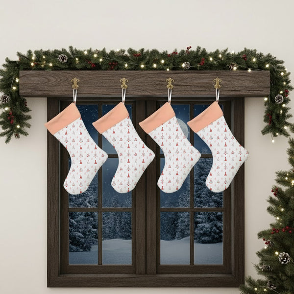 Christmas Tree & Star Pattern Printed Stockings