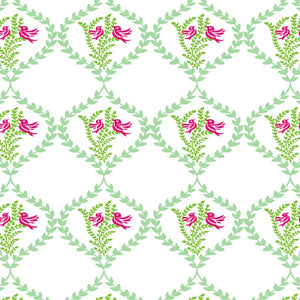 Vintage Floral Bird Pattern Printed Ottoman Cover