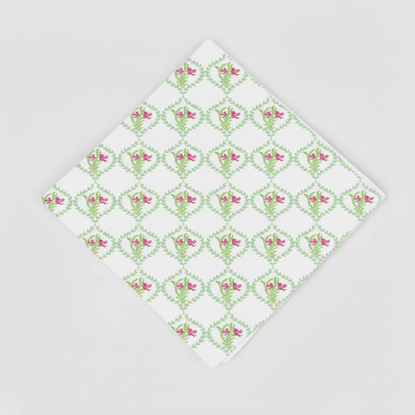Vintage Floral Bird Pattern Printed Napkin (Set of 4)