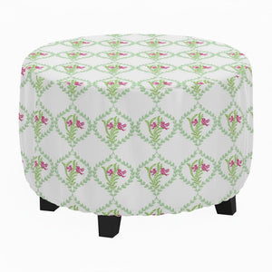 Vintage Floral Bird Pattern Printed Ottoman Cover