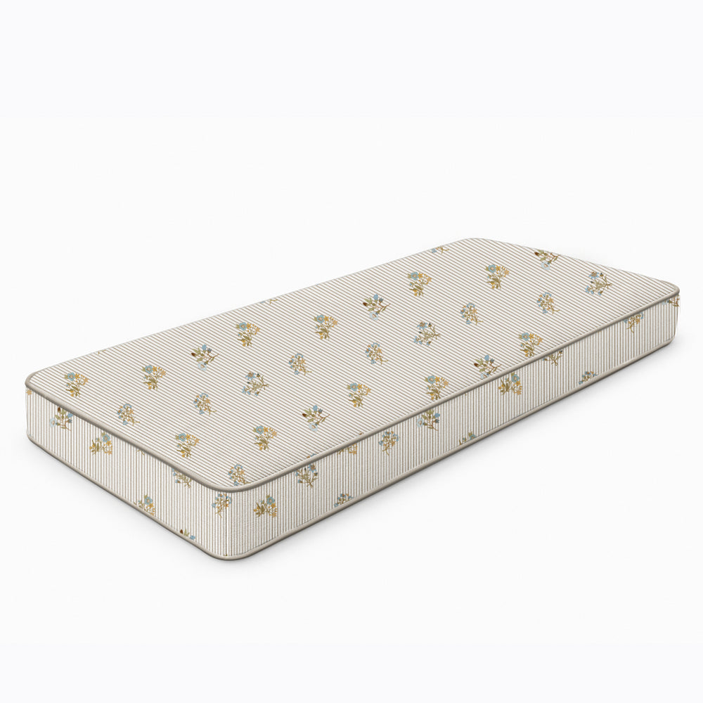 Vintage Floral Pinstripe Custom Bench Cushion - Water Resistance