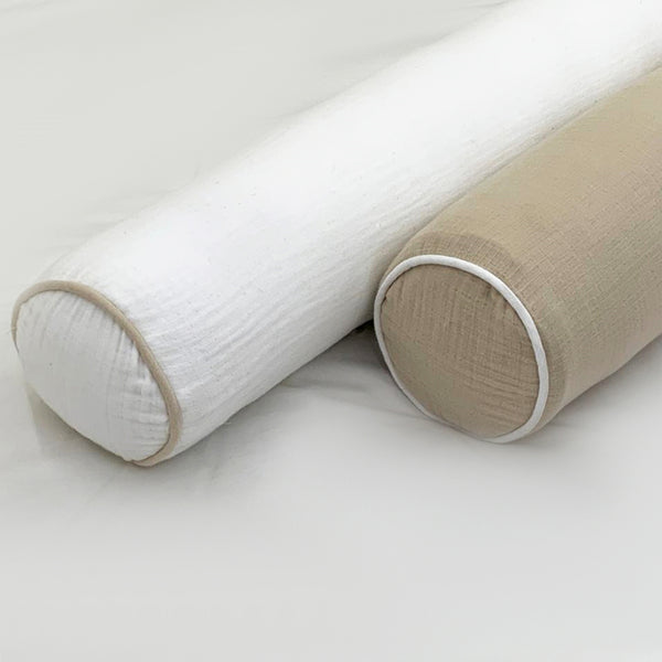 Muslin Cotton Bolster Pillow Cover