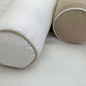 Muslin Cotton Bolster Pillow Cover