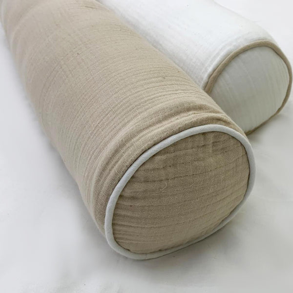 Muslin Cotton Bolster Pillow Cover