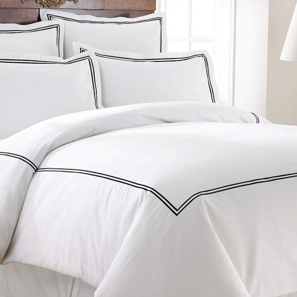 Double Embroidery Border Duvet Cover and Shams