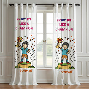 Personalized Name Kids Champion Curtain (Set of 2)