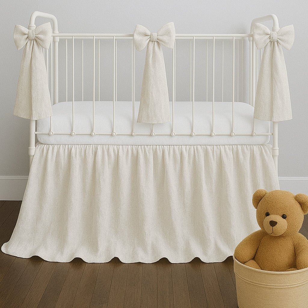 Ruffle Linen Crib Skirt