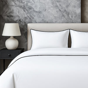 400 TC 100% Tencel Soft Silk Piping Duvet Cover Set