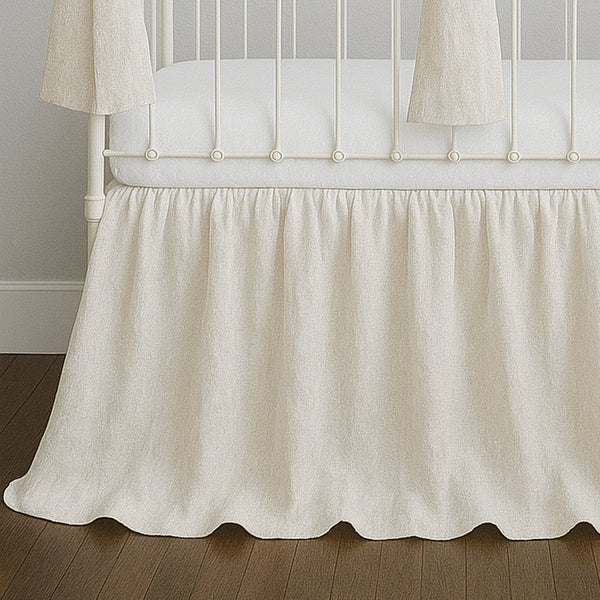 Ruffle Linen Crib Skirt