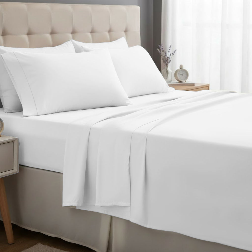 400TC Cotton Wrinkle-Free Sateen Solid Sheet Set