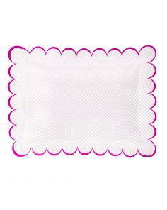 Allena 400TC Cotton Scallop Embroidery Sateen Microcheck Pillow Sham