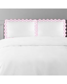 hot pink-Imaginary-scallop-cotton-emboirdery-pillow-sham