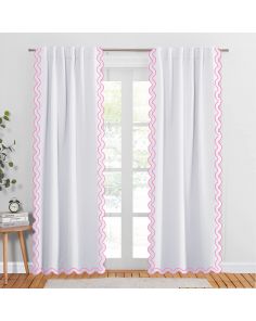 hot pink-reverse-u-shape-embroidery-emboirdery-cotton-curtain