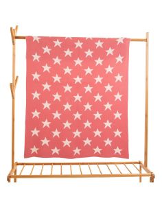 Star Pink Knitted Cotton Baby Blanket